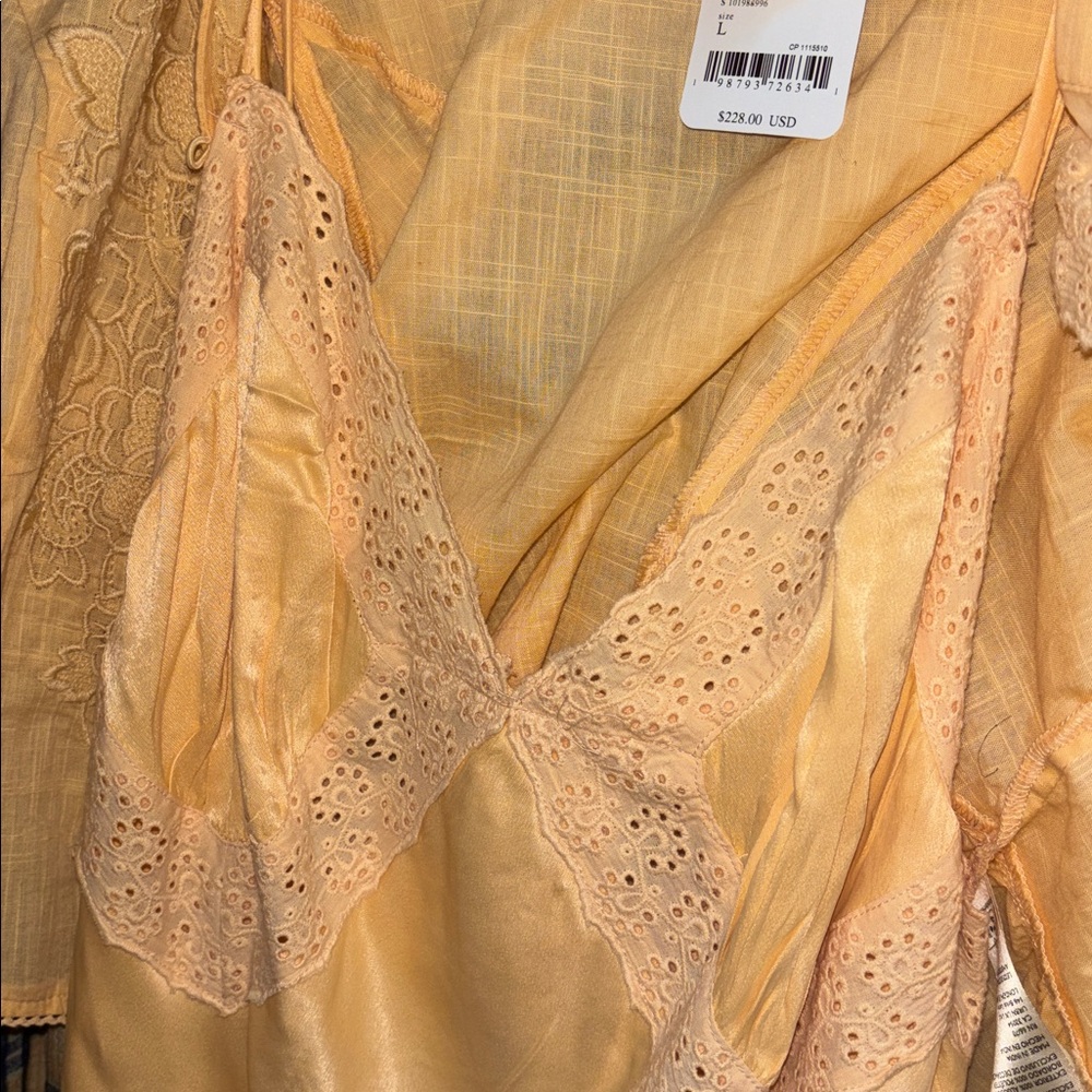 Free People tea Yellow Slip Midi Dress/cardigan - Picture 4 of 4